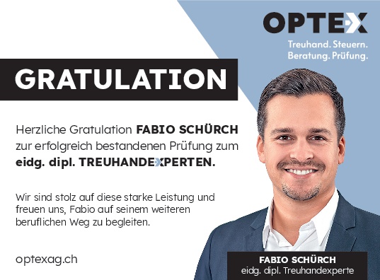 Gratulation zum Expertendiplom Fabio Schürch Bild